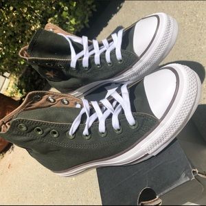ARMY GREEN HIGH TOPS! BRAND NEW WITH BOX